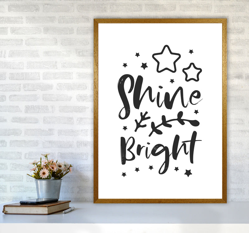 Shine Bright Black Framed Nursey Wall Art Print A1 Print Only