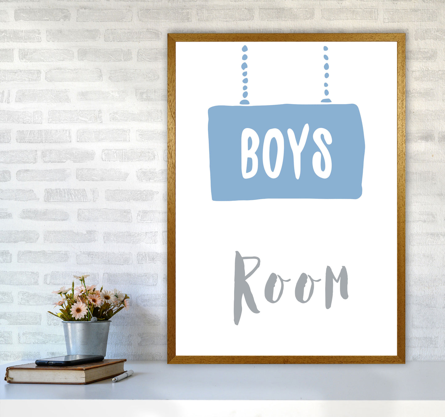 Boys Room Blue Framed Nursey Wall Art Print A1 Print Only