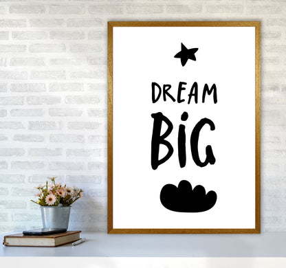 Dream Big Black Framed Typography Wall Art Print A1 Print Only