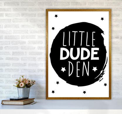 Little Dude Den Black Circle Framed Nursey Wall Art Print A1 Print Only