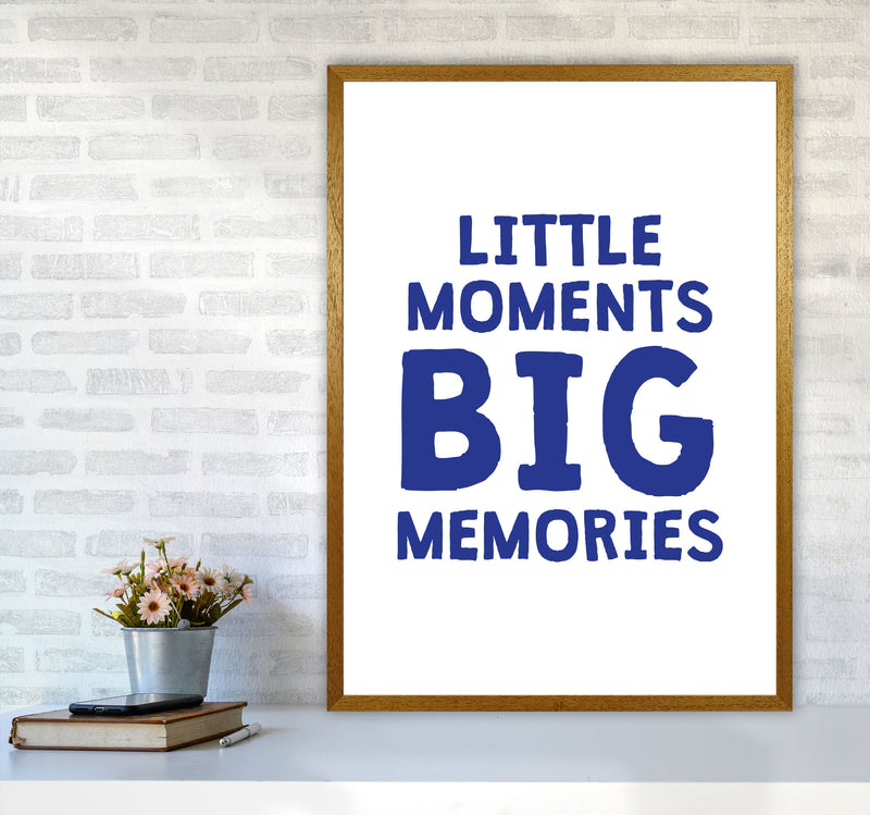 Little Moments Big Memories Navy Framed Nursey Wall Art Print A1 Print Only