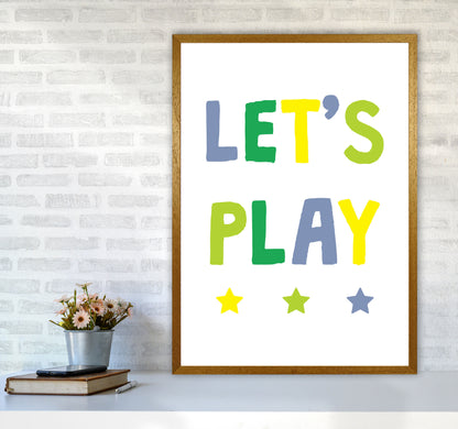Let&#39;s Play Greens Framed Nursey Wall Art Print A1 Print Only