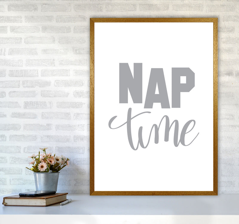 Nap Time Grey Framed Typography Wall Art Print A1 Print Only