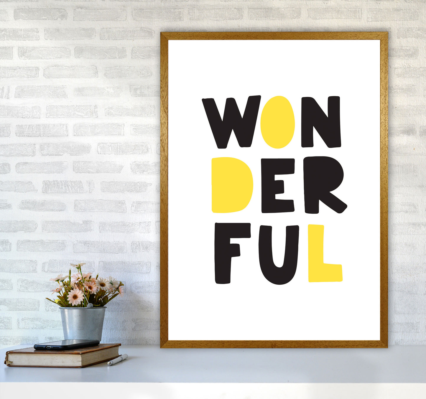 Wonderful Black And Yellow Framed Nursey Wall Art Print A1 Print Only