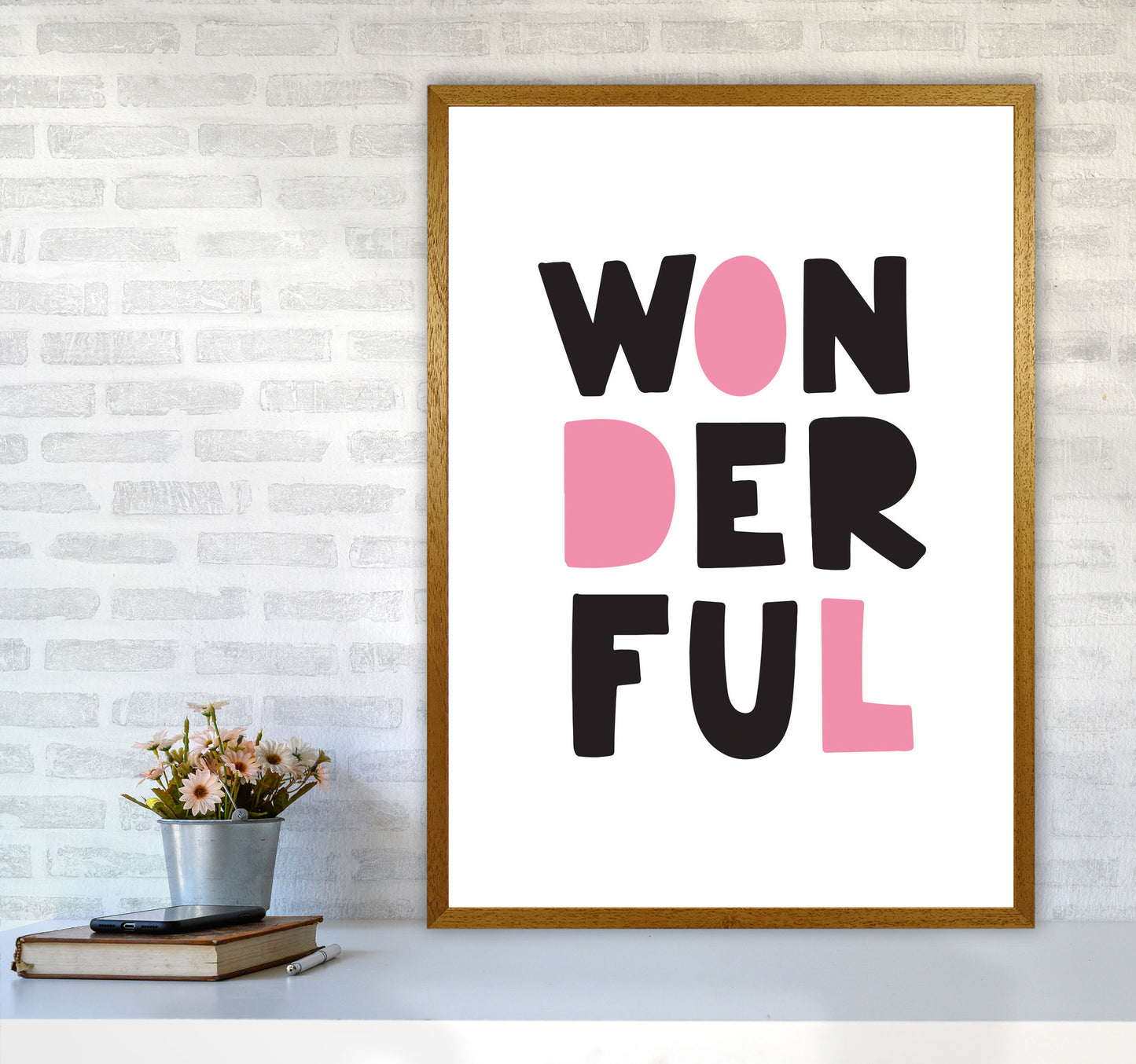 Wonderful Black And Pink Framed Nursey Wall Art Print A1 Print Only