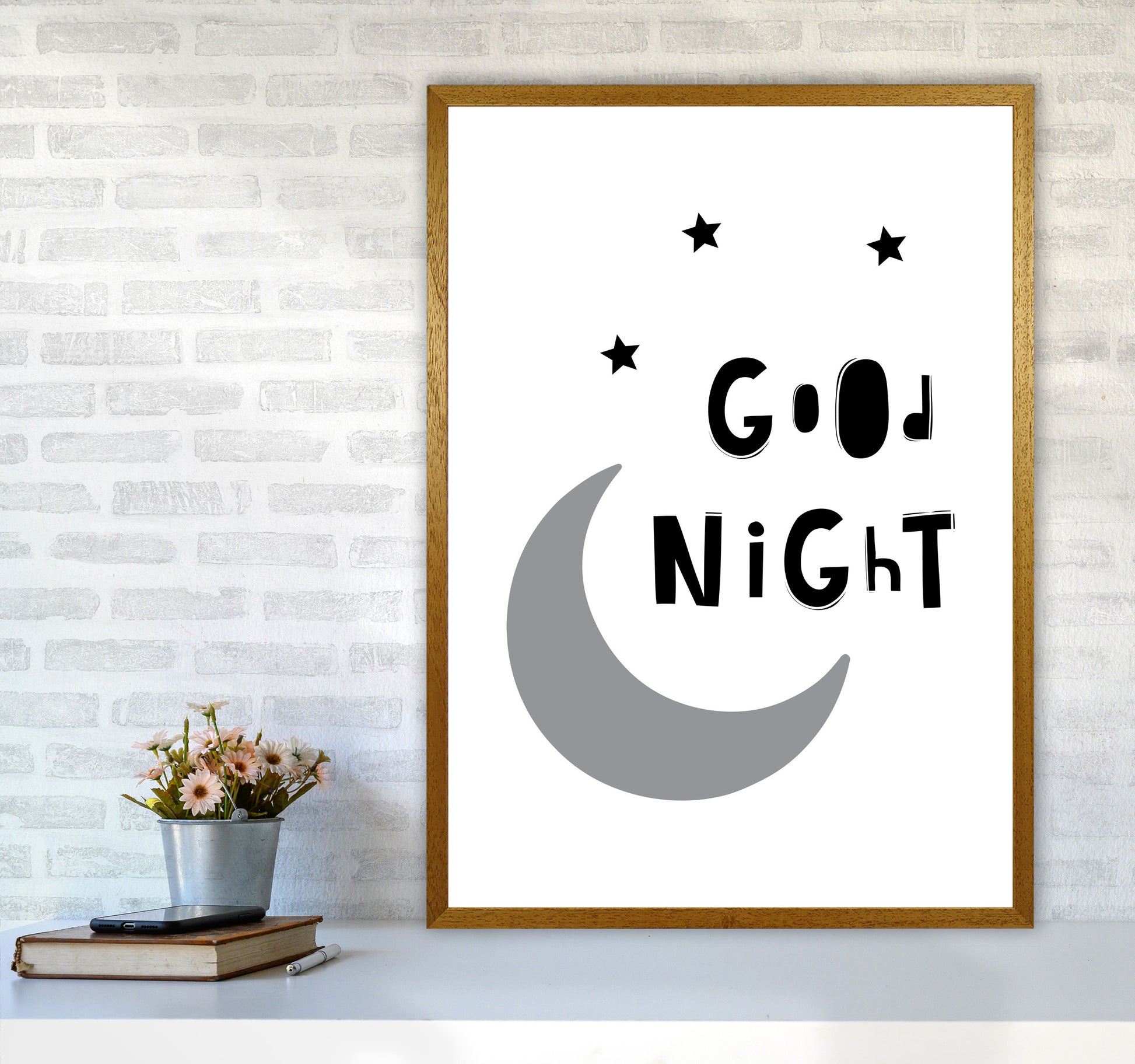 Good Night Moon Framed Nursey Wall Art Print A1 Print Only