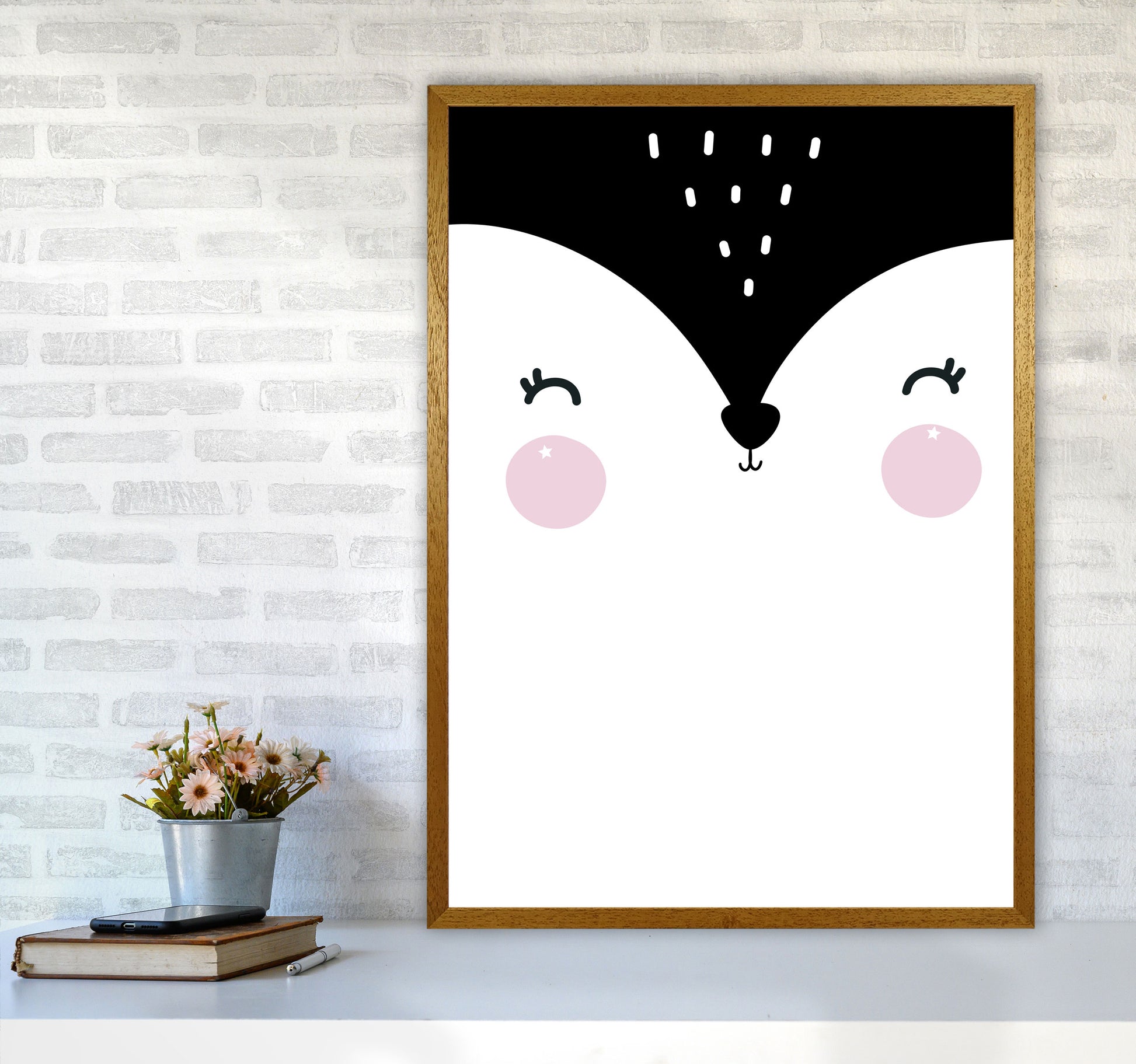 Penguin Face Scandi Modern Print A1 Print Only