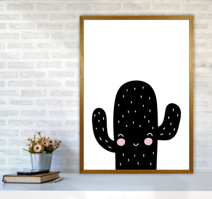Black Scandi Cactus Modern Print, Framed Botanical & Nature Art Print A1 Print Only