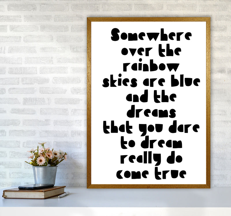 Somewhere Over The Rainbow Black Modern Print A1 Print Only