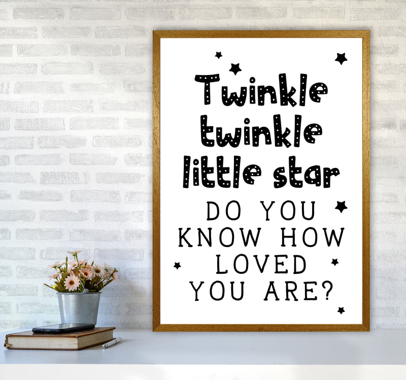 Twinkle Twinkle Little Star Black Framed Nursey Wall Art Print A1 Print Only