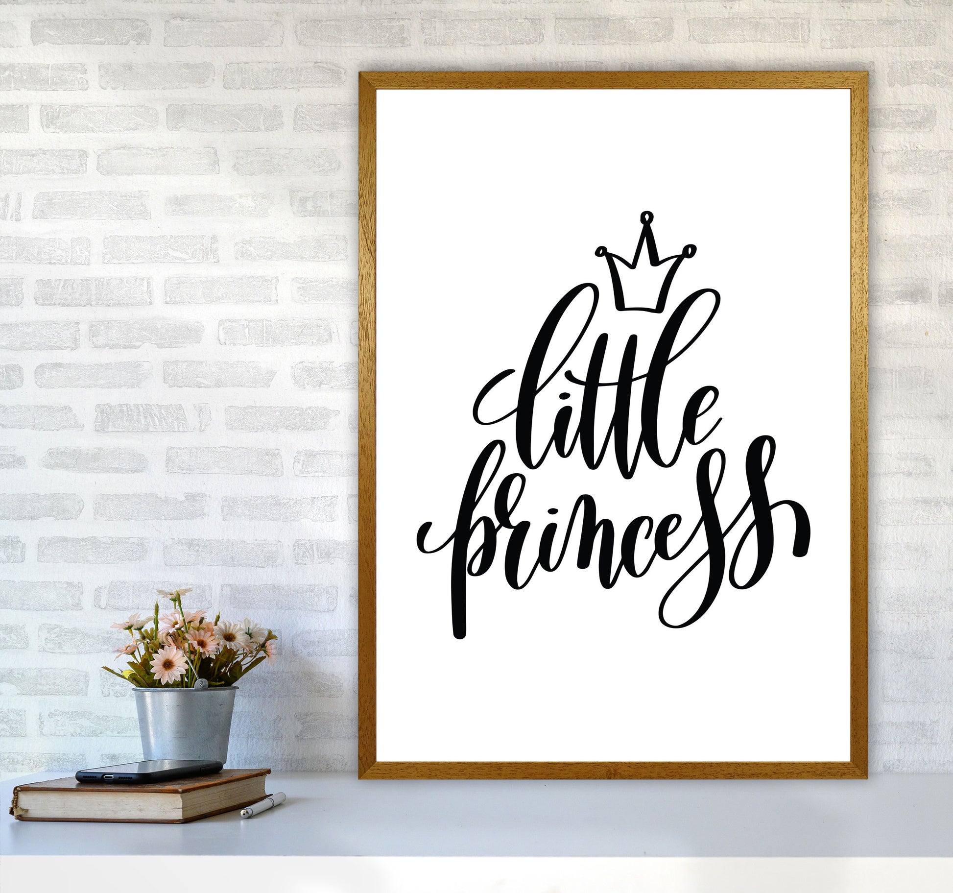 Little Princess Black Framed Nursey Wall Art Print A1 Print Only