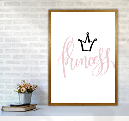 Princess Pink And Black Framed Nursey Wall Art Print A1 Print Only