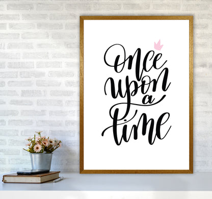 Once Upon A Time Black Framed Typography Wall Art Print A1 Print Only