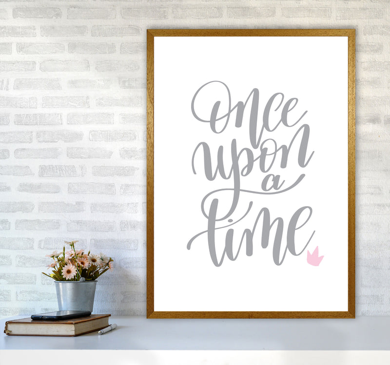 Once Upon A Time Grey Framed Typography Wall Art Print A1 Print Only