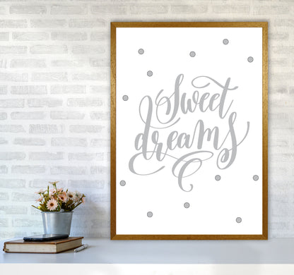 Sweet Dreams Grey Framed Nursey Wall Art Print A1 Print Only