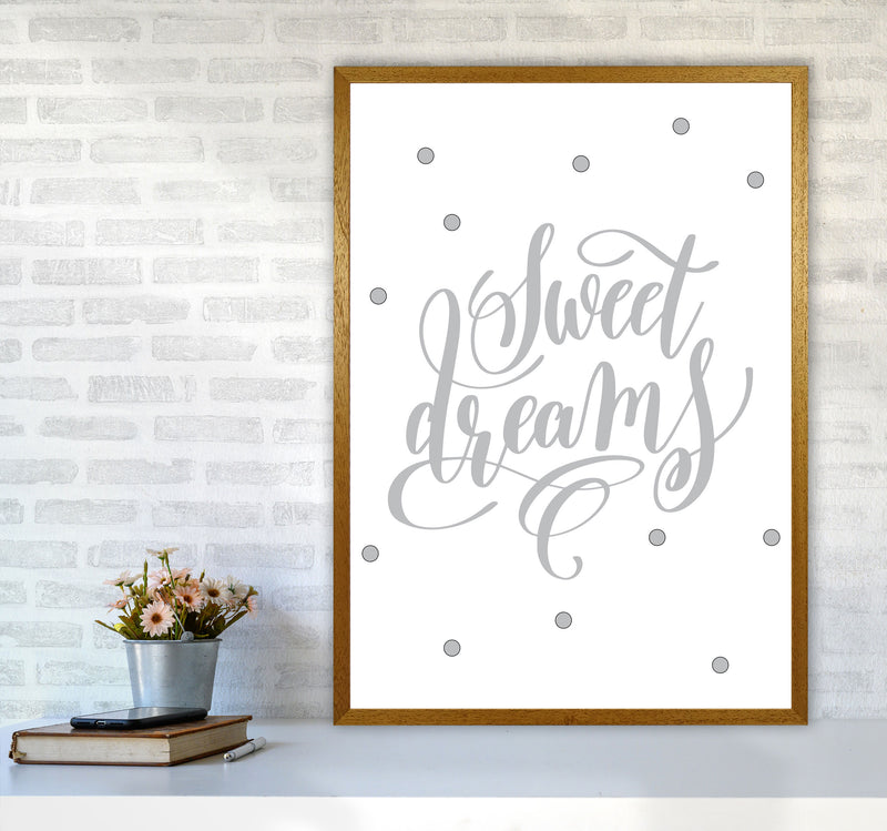 Sweet Dreams Grey Framed Nursey Wall Art Print A1 Print Only