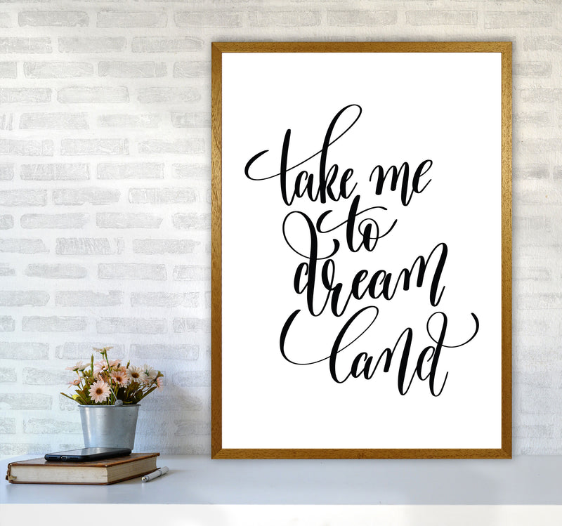 Take Me To Dream Land Black Modern Print A1 Print Only