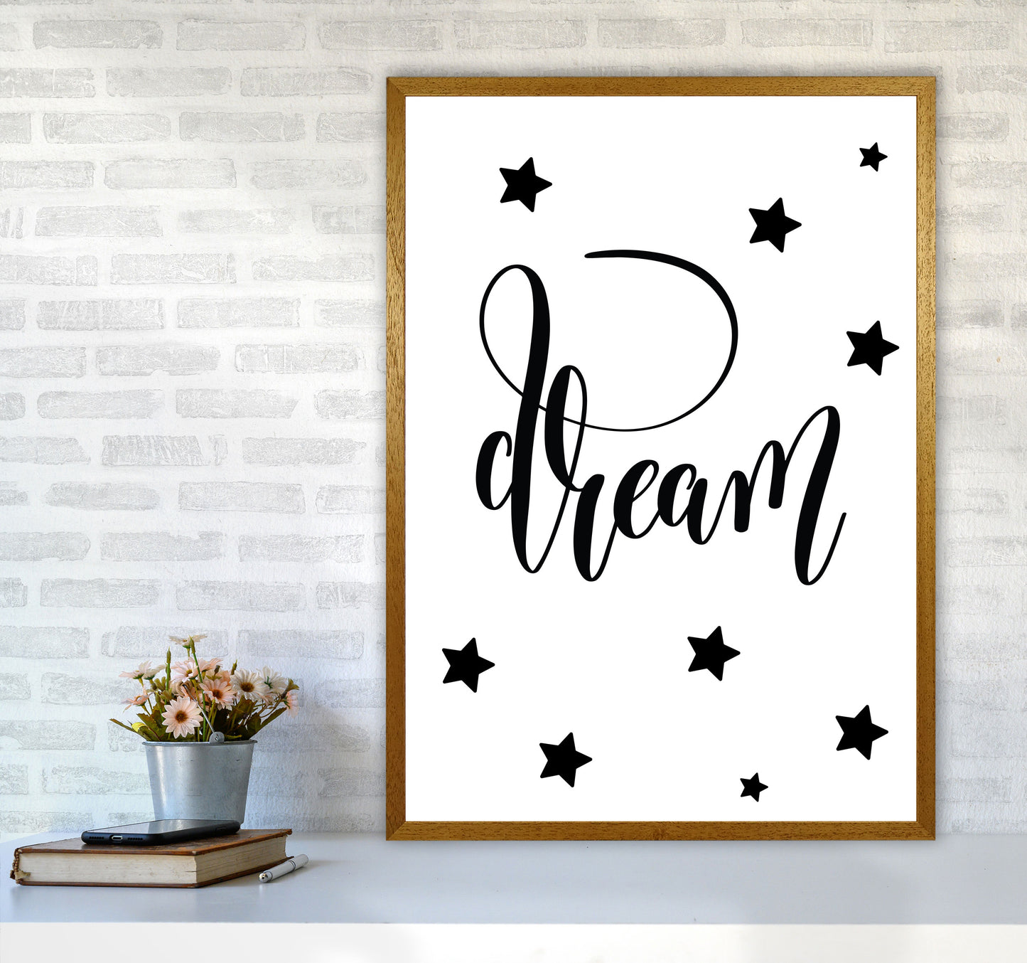 Dream Black Framed Typography Wall Art Print A1 Print Only