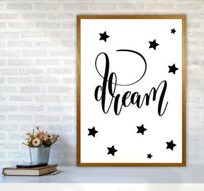 Dream Black Framed Typography Wall Art Print A1 Print Only