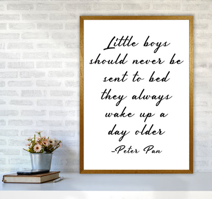 Little Boys Peter Pan Quote Framed Nursey Wall Art Print A1 Print Only