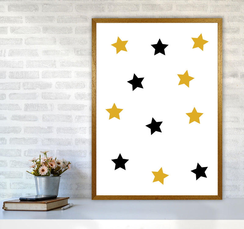 Mustard And Black Stars Modern Print A1 Print Only