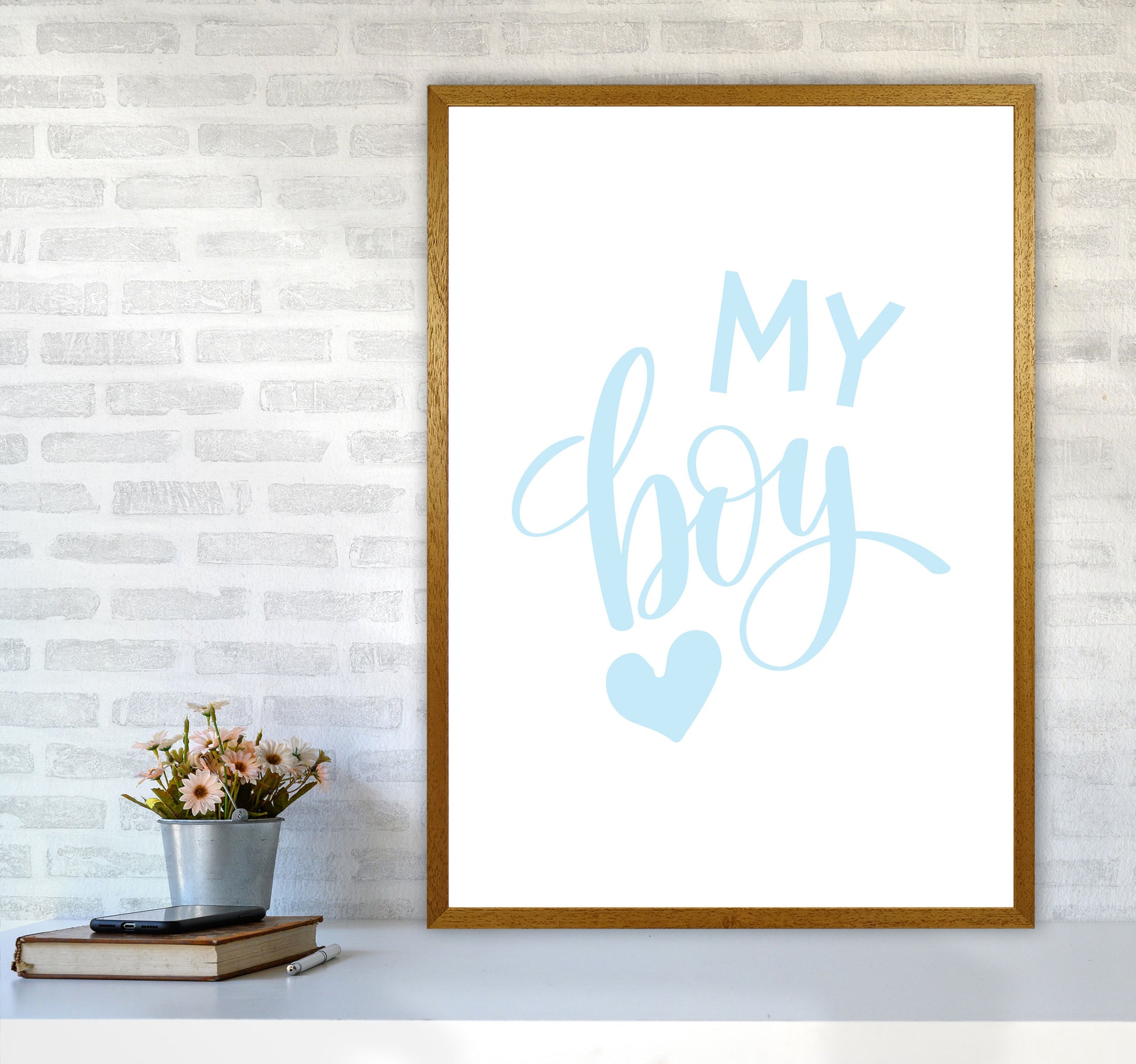 My Boy Blue Framed Nursey Wall Art Print A1 Print Only