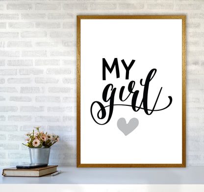 My Girl Black Framed Nursey Wall Art Print A1 Print Only