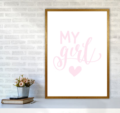 My Girl Pink Framed Nursey Wall Art Print A1 Print Only