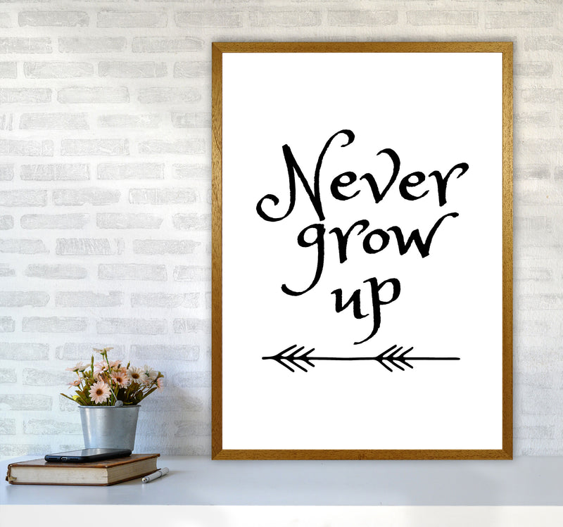 Never Grow Up Black Framed Nursey Wall Art Print A1 Print Only