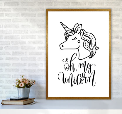 Oh My Unicorn Black Framed Nursey Wall Art Print A1 Print Only