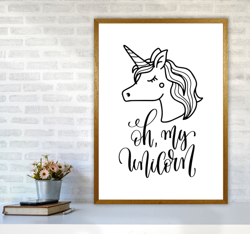 Oh My Unicorn Black Framed Nursey Wall Art Print A1 Print Only