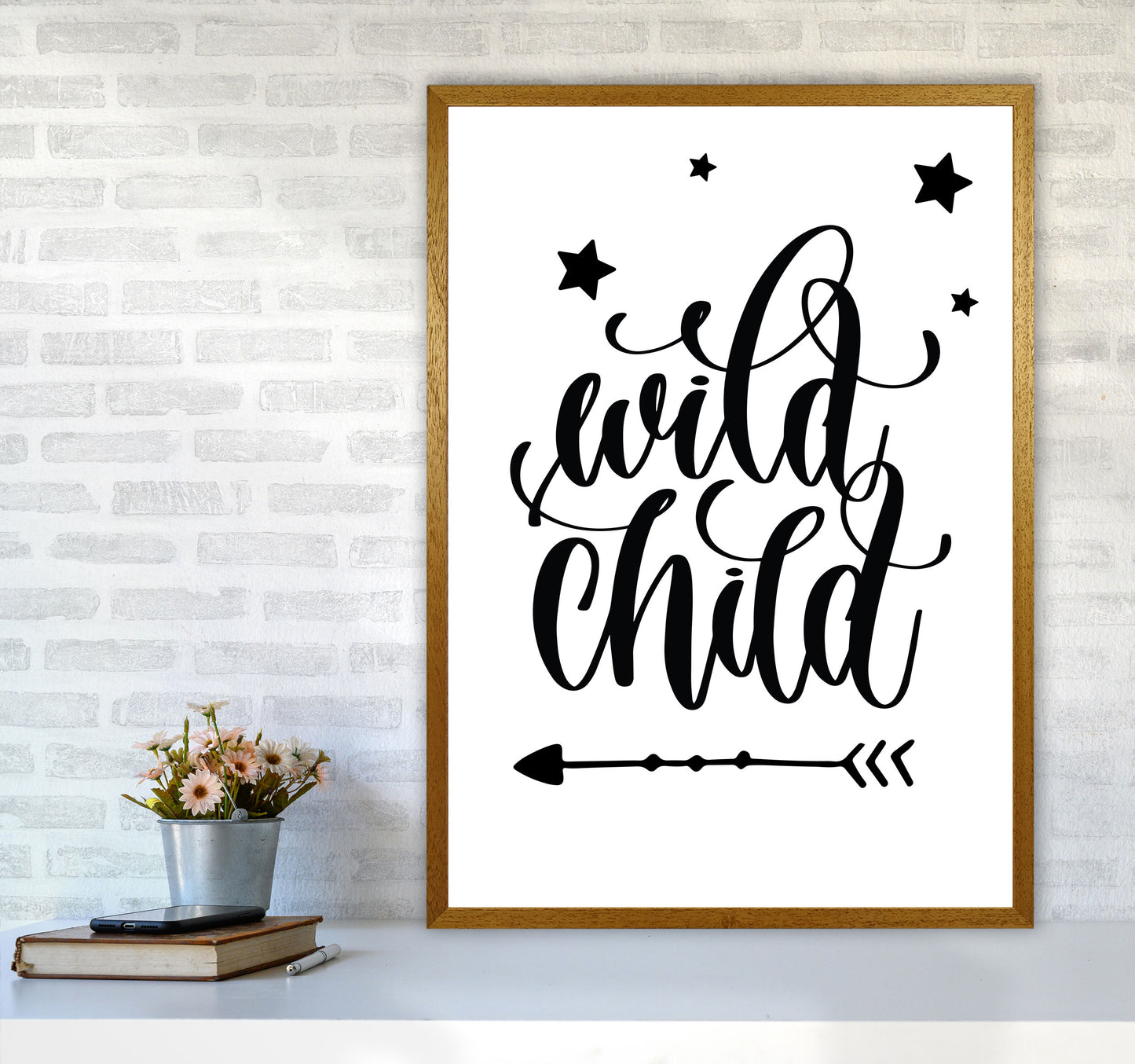 Wild Child Black Framed Nursey Wall Art Print A1 Print Only