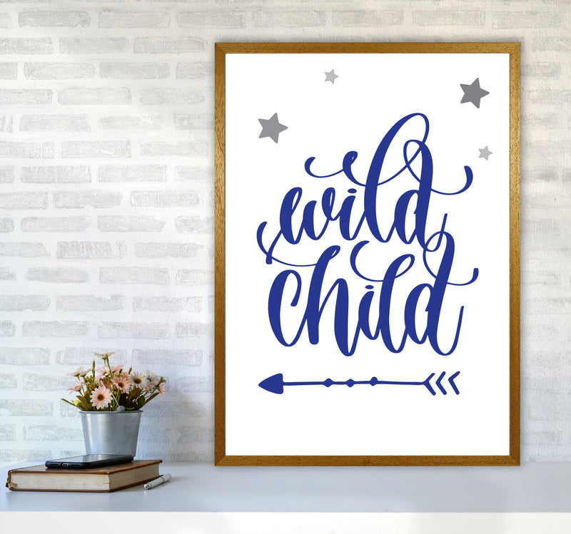 Wild Child Navy Framed Nursey Wall Art Print A1 Print Only