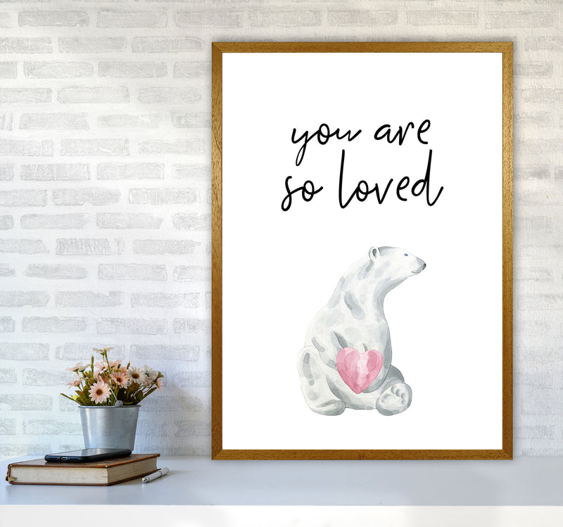 Polar Bear You Are So Loved Framed Nursey Wall Art Print A1 Print Only