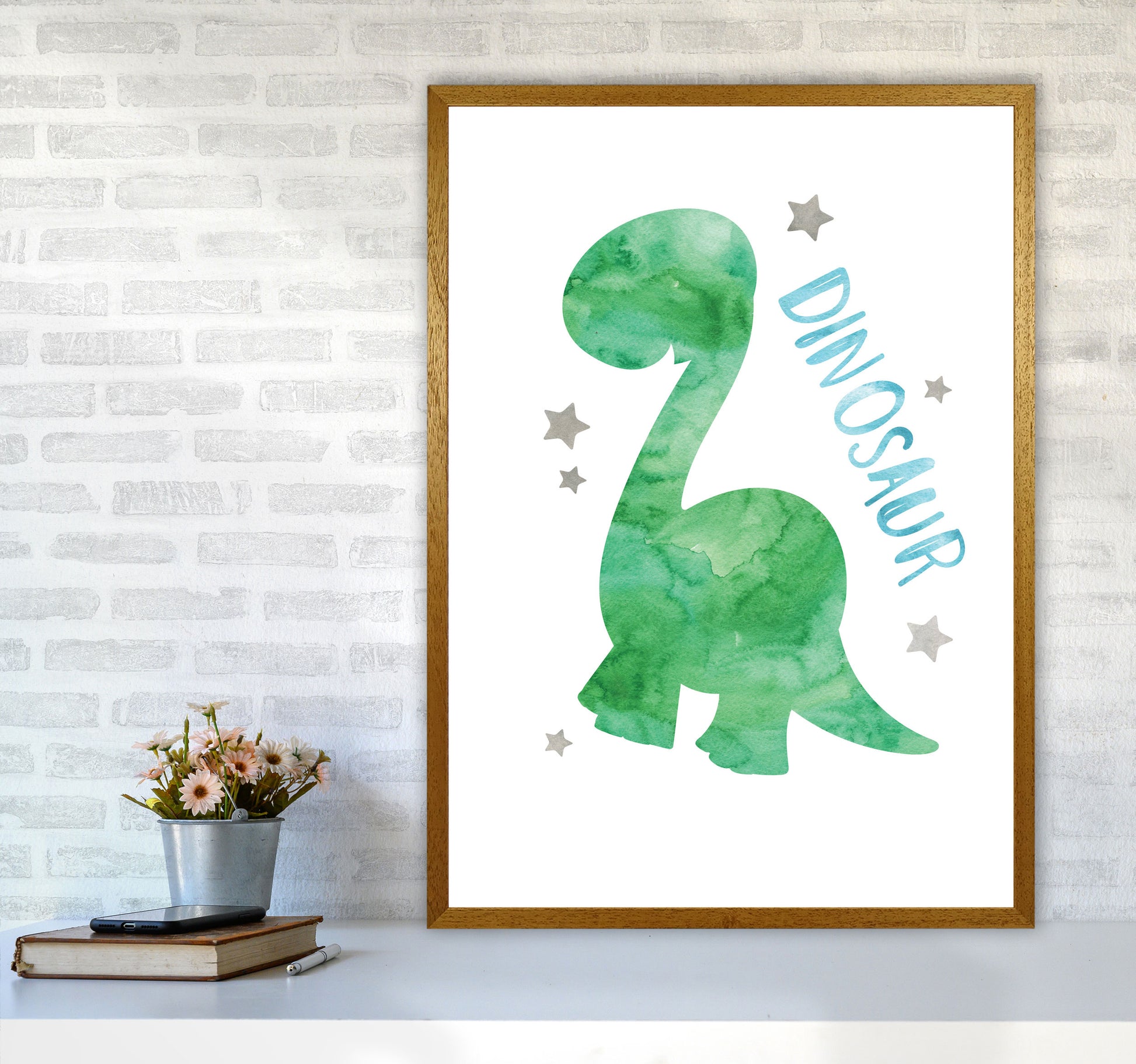 Dinosaur Watercolour Modern Print A1 Print Only