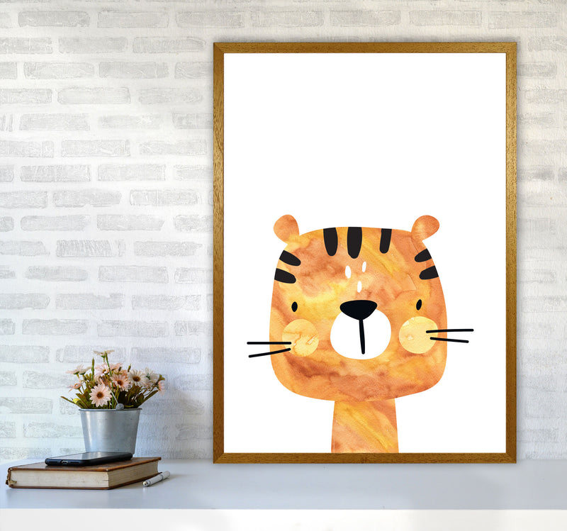 Scandi Tiger Watercolour Framed Nursey Wall Art Print A1 Print Only
