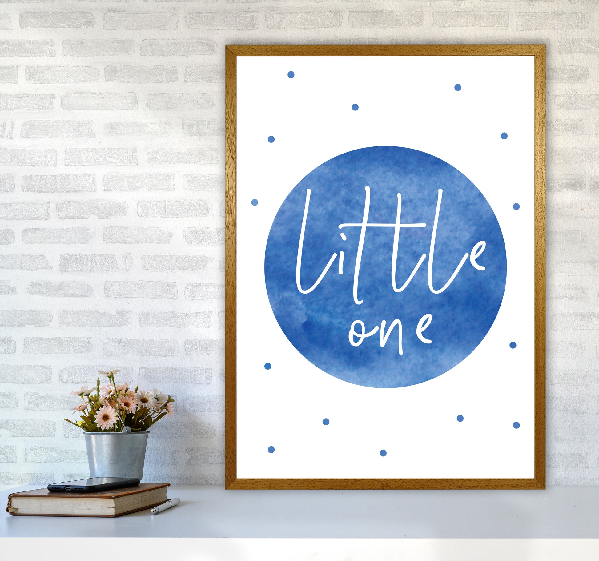 Little One Blue Watercolour Modern Print A1 Print Only