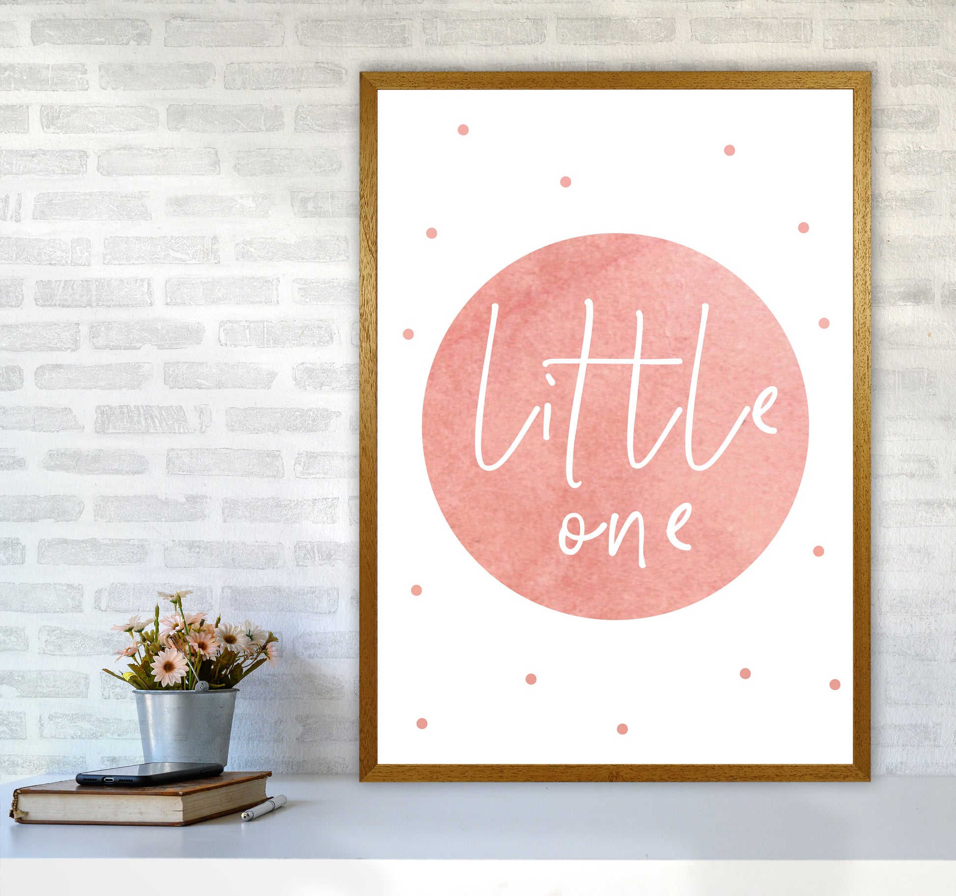 Little One Peach Watercolour Modern Print A1 Print Only