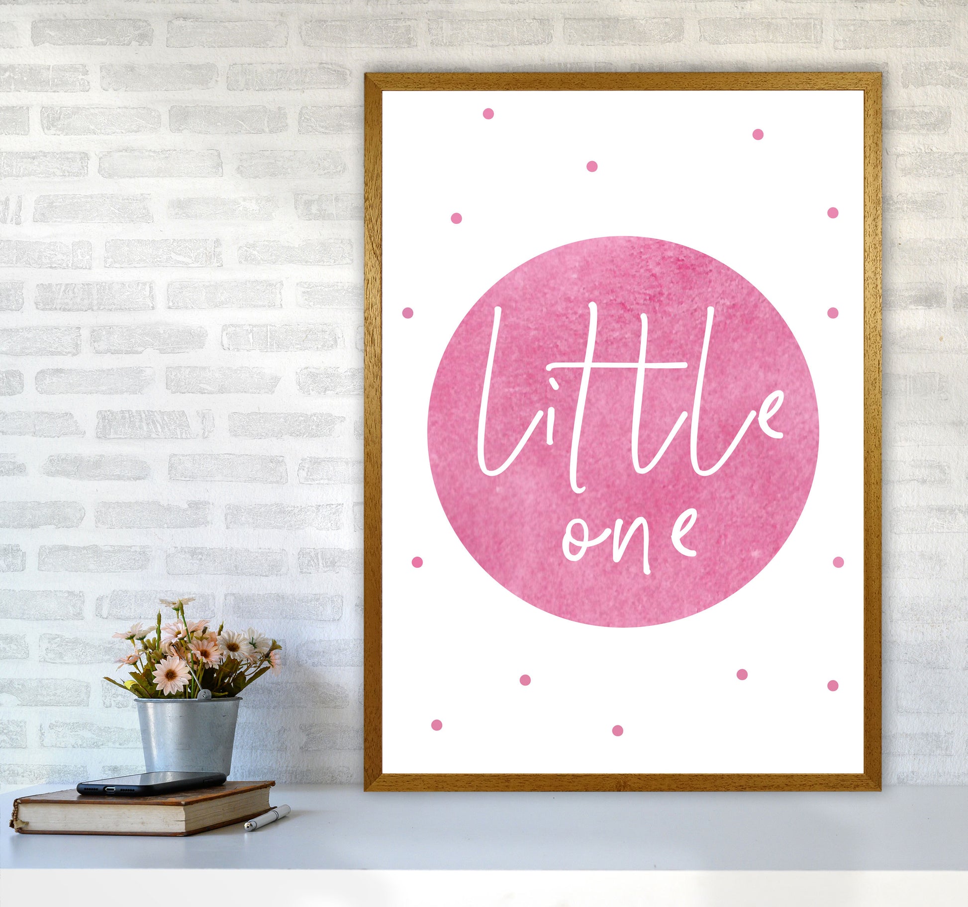 Little One Pink Watercolour Modern Print A1 Print Only