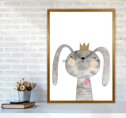 Scandi Grey Bunny Watercolour Framed Nursey Wall Art Print A1 Print Only