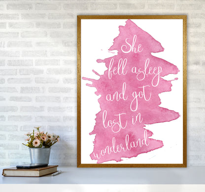 Wonderland Pink Watercolour Modern Print A1 Print Only