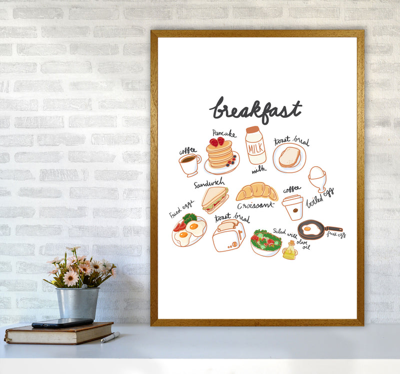Breakfast Collection Portrait Modern Print, Framed Kitchen Wall Art A1 Print Only