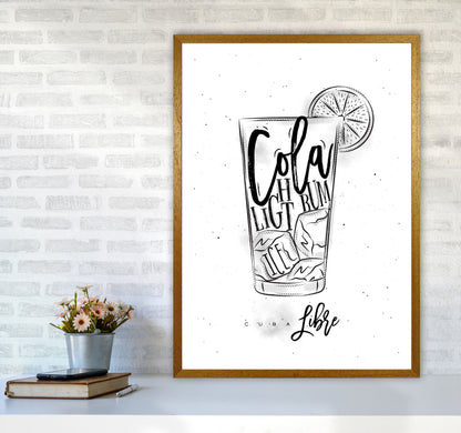 Cuba Libre Cocktail Modern Print, Framed Kitchen Wall Art A1 Print Only