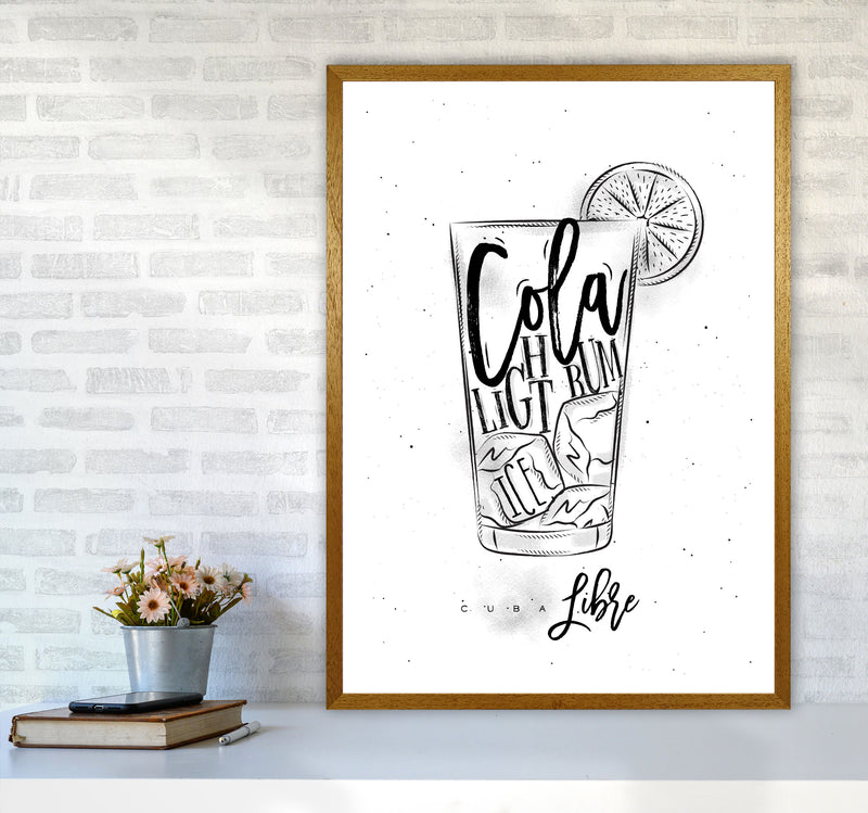 Cuba Libre Cocktail Modern Print, Framed Kitchen Wall Art A1 Print Only