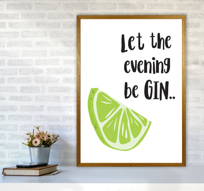 Let The Evening BeGIN Modern Print, Framed Kitchen Wall Art A1 Print Only