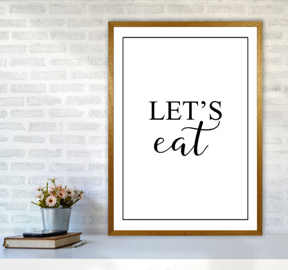 Let&#39;s Eat Modern Print, Framed Kitchen Wall Art A1 Print Only