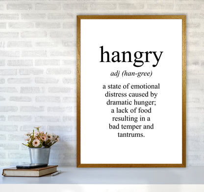 Hangry Modern Print, Framed Kitchen Wall Art A1 Print Only