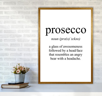 Prosecco Framed Typography Wall Art Print A1 Print Only