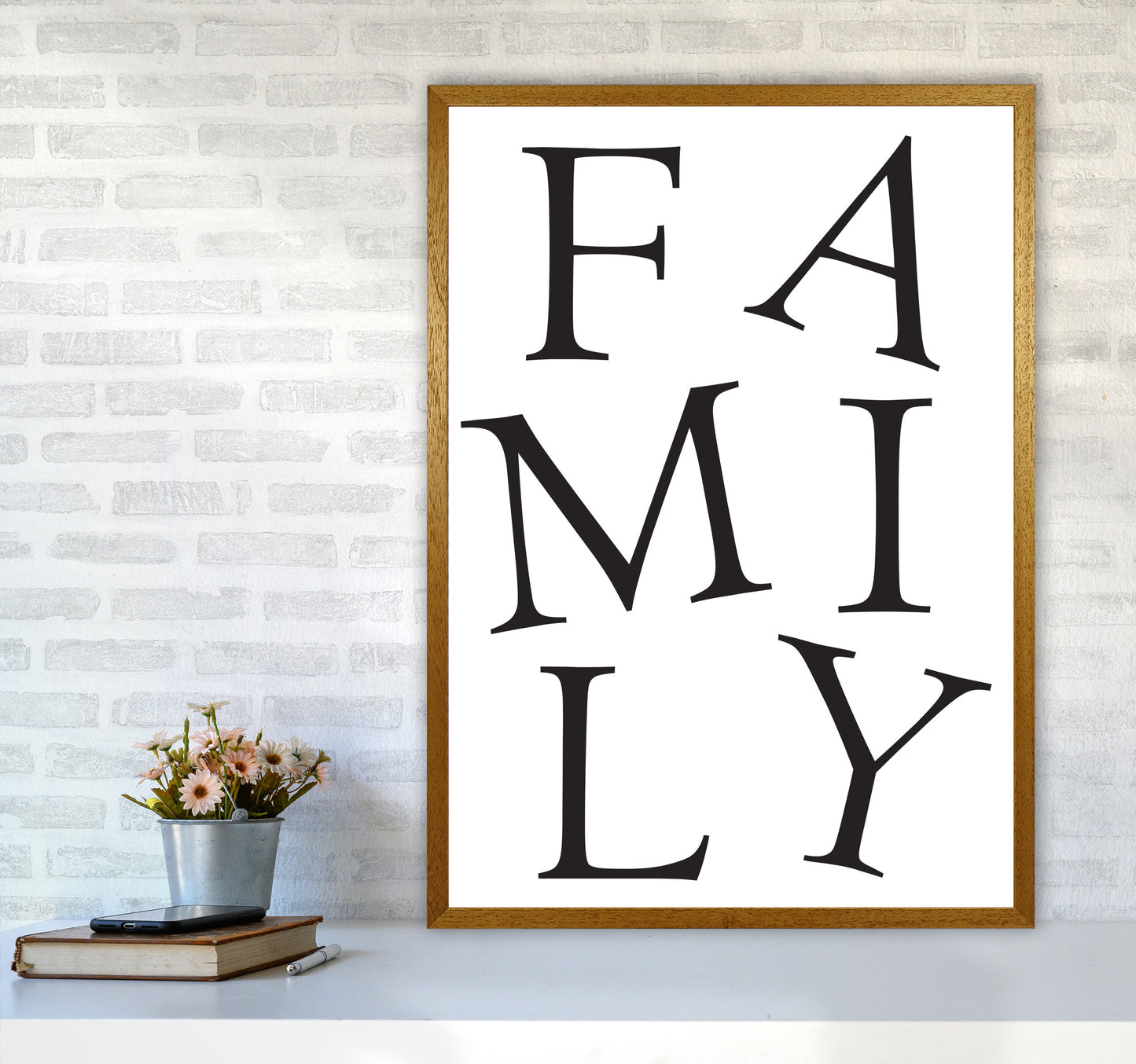 Family Framed Typography Wall Art Print A1 Print Only