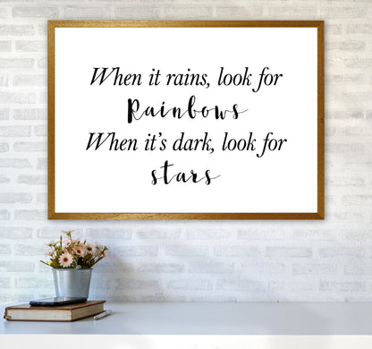 When It Rains Look For Rainbows Modern Print A1 Print Only